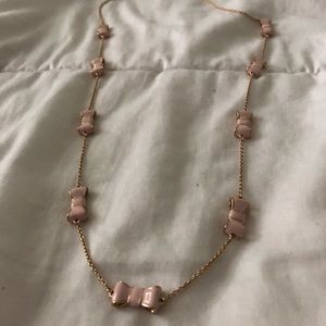 Kate Spade Pink Bows Gold Necklace